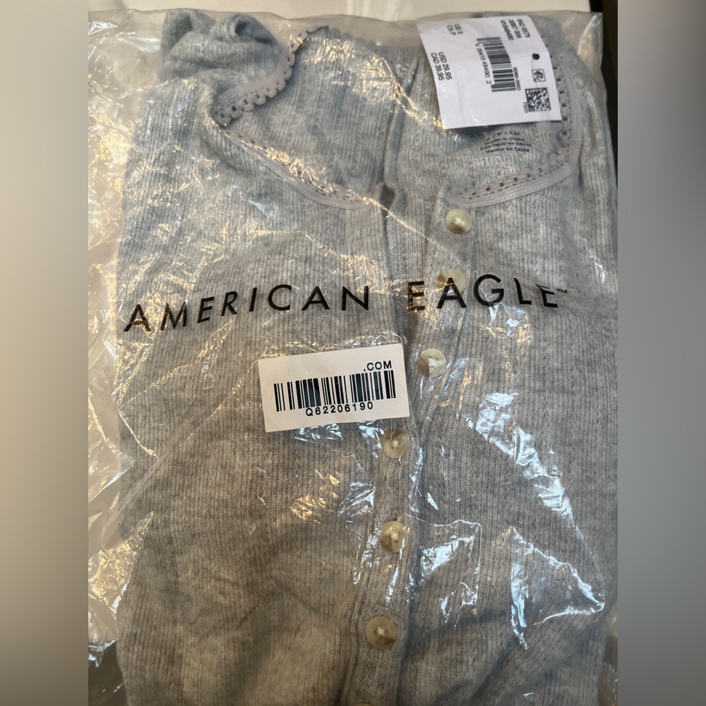 NWT American Eagle Long Sleeve Henley Lounge Romper